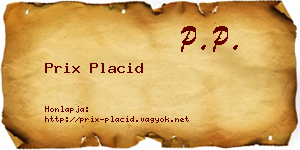 Prix Placid névjegykártya